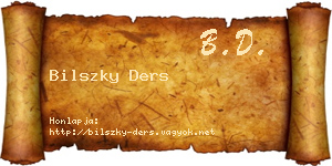 Bilszky Ders névjegykártya